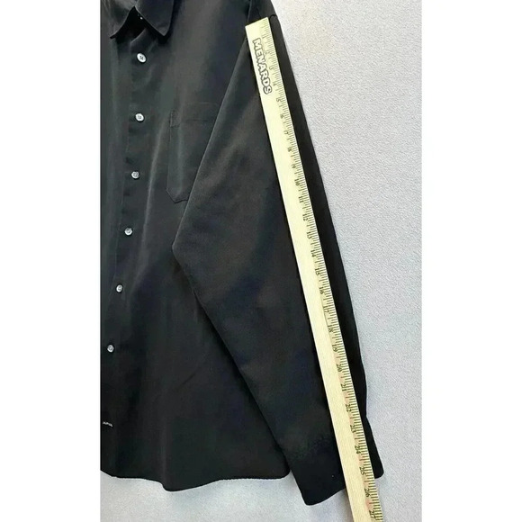 Murano Sueded Black Button Up Pointed Collar Shirt Sz XL Lightweight Long Sleeve - Picture 6 of 8